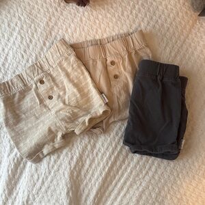 Gerber Neutral Shorts Trio - Beige, Cream & Charcoal